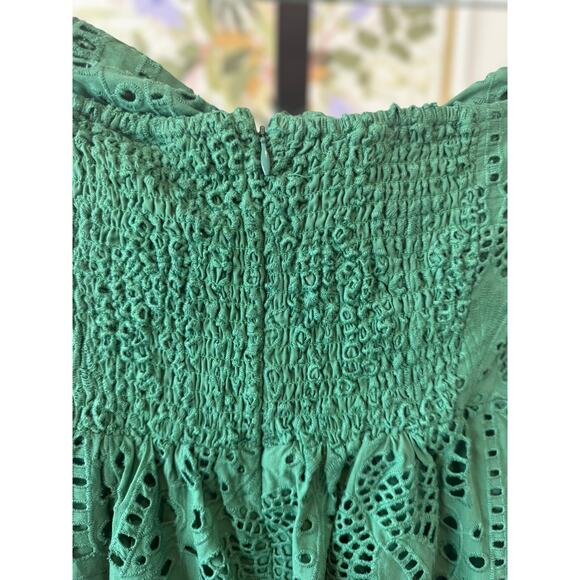 NWT Farm Rio Coconut Tree Richilieu Strapless Midi Dress Green Womens Sze Medium - Picture 9 of 16